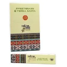 Incenso Indiano Native Soul Sweet Grass e Yerba Santa Caixa