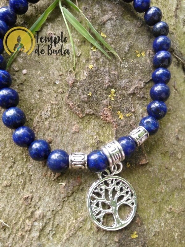 Pulsera de lápiz Lazuli con árbol de la vida