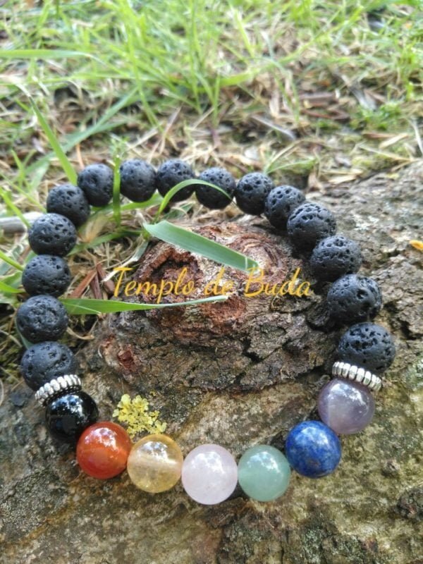 Bracelet de lave et 7 chakras