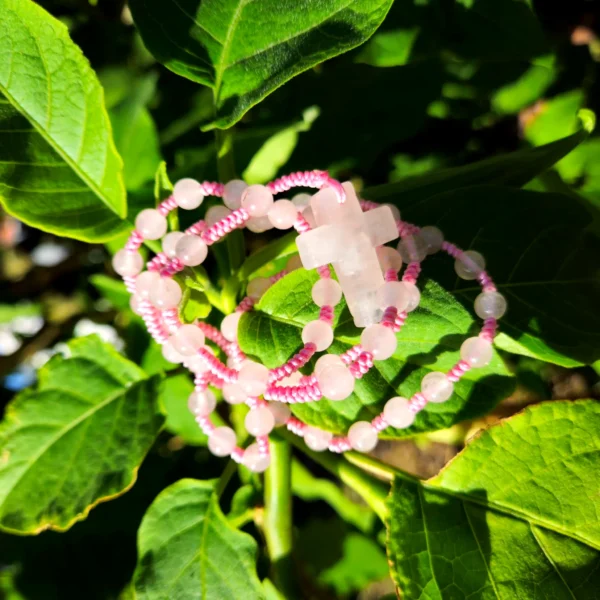 Terço de Quartzo Rosa