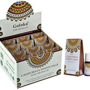 Caja de aceite esencial de Salvia Goloka blanca de California