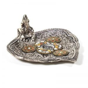 Ganesh Incense Stand Silver Colored