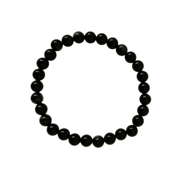Schwarzer Obsidian Armband 6mm