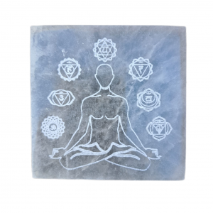 Placa de Selenita Meditação Sete Chakras