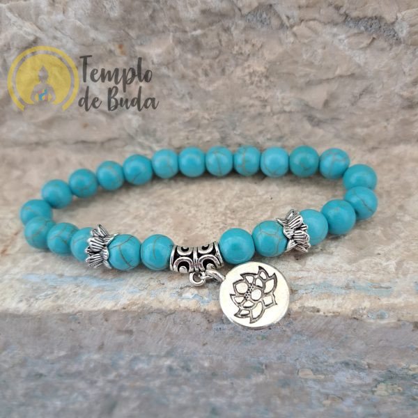 Bracelet Lotus Turquoise 8 mm – Image 4